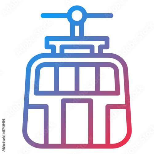 Vector Design Cable Car Icon Style