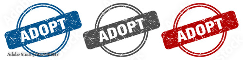 adopt stamp. adopt sign. adopt label set