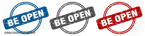 be open stamp. be open sign. be open label set