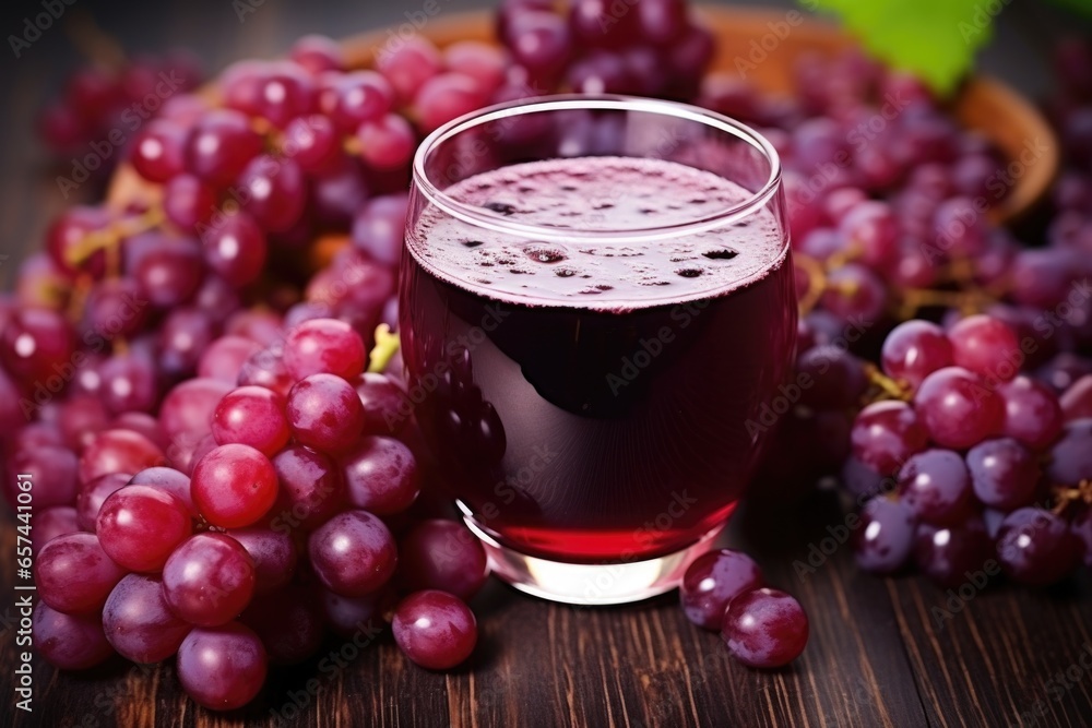close-up of grape beer with grapes floating on the top close-up of grape beer with grapes floating on the top