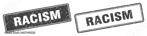 racism stamp set. racism square grunge sign