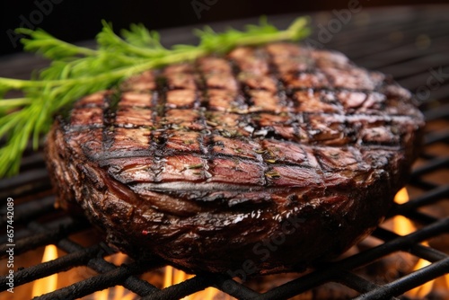 close-up of a large, grilled portobello with grill stripes © Alfazet Chronicles