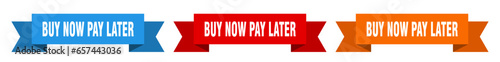buy now pay later ribbon. buy now pay later isolated paper sign. banner