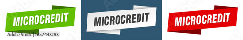 microcredit banner. microcredit ribbon label sign set photo