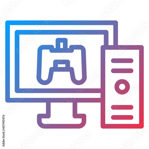 Vector Design Gaming Pc Icon Style