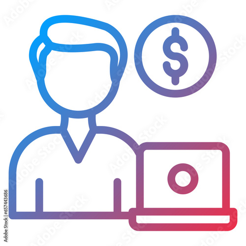 Vector Design Freelancer Male Icon Style