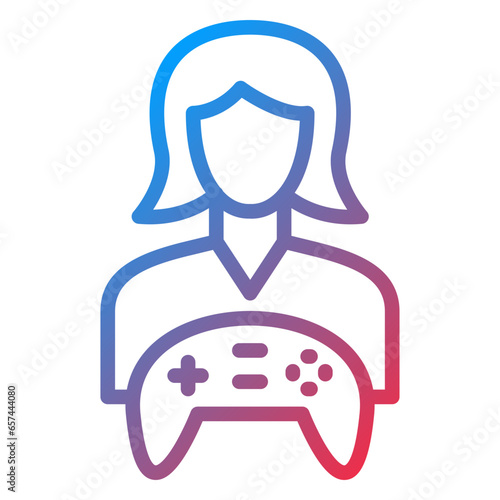 Vector Design Game Designer Female Icon Style