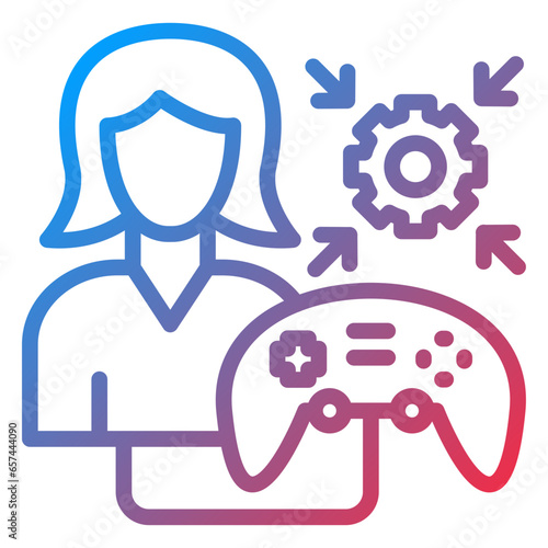 Vector Design Game Modder Female Icon Style