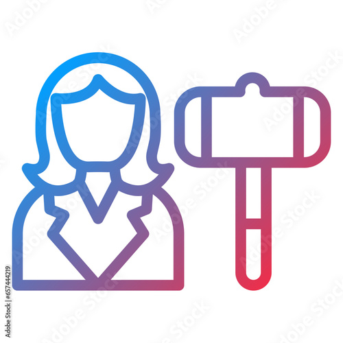 Vector Design Auctioneer Female Icon Style