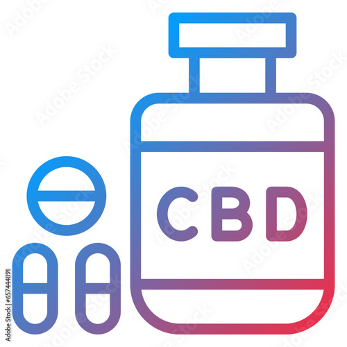 Vector Design Bio Cbd Per Capsule Icon Style