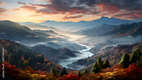 Breathtaking Autumn Scenery in the Mountains