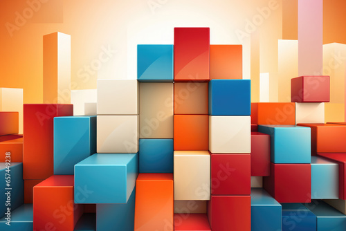 Bunch of colorful cubes stacked on top of each other. Versatile and eye-catching  this image can be used for various design projects.
