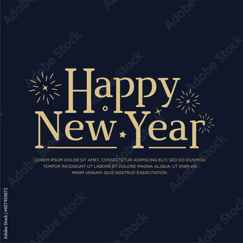 lettering happy new year vector template