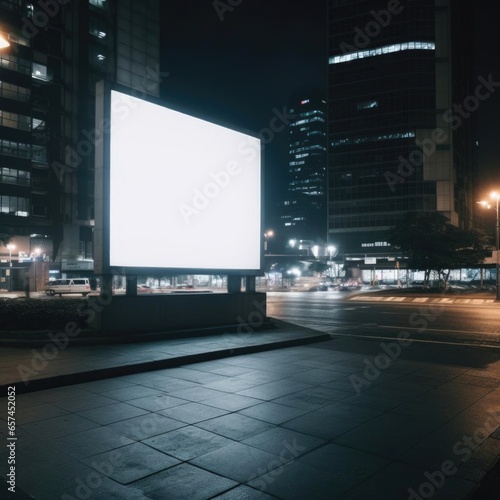 Blank billboard mockup in urban environment, empty space to showcase your advertising or branding campaign.