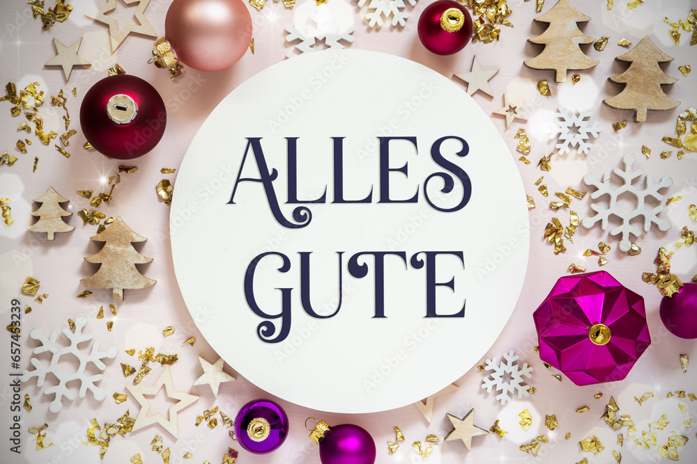 Purple And Festive Christmas Background With German Text Alles Gute Purple And Festive Christmas Background With German Text Alles Gute