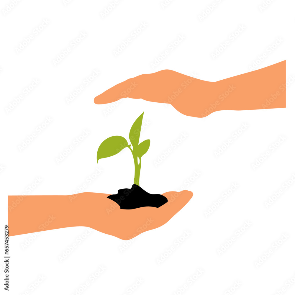 New life in young hands vector illustration New life in young hands vector illustration