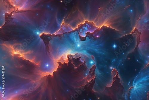 Generate high-resolution images of stunning nebulas located deep