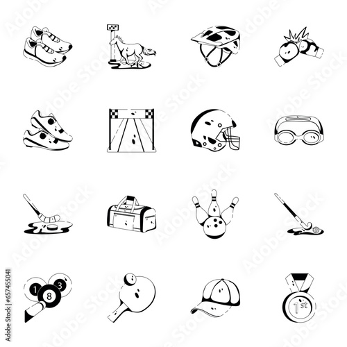 Collection of Sports Competitions Glyph Icons 

