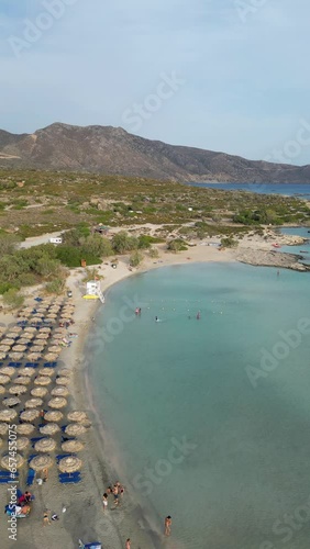 Aerial view of Elafonisi Beach in Crete, Greece