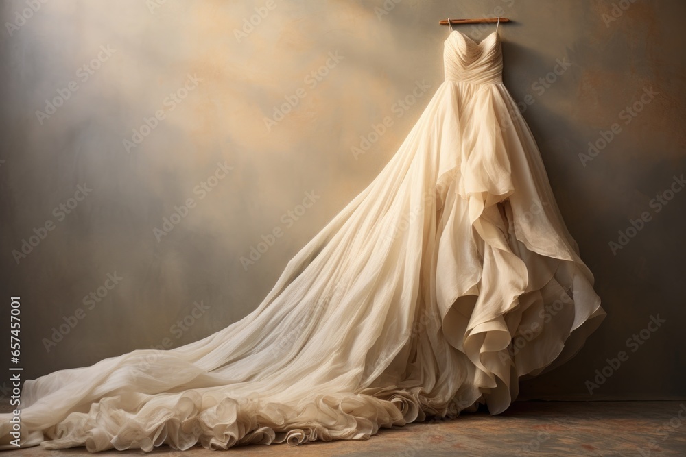 white wedding gown against a neutral background white wedding gown against a neutral background