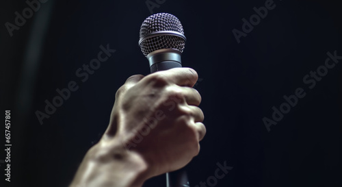 hands are holding microphone