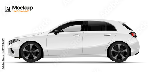 Vector editable realistic mockup car template.