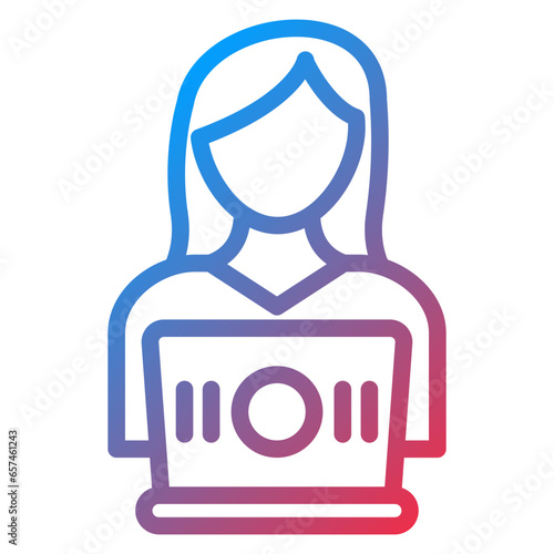 Female Blogger Icon Style