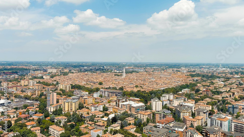 Modena, Italy. General panorama of the city. Historical Center. Summer, Aerial View © nikitamaykov