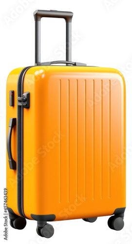 Yellow suitcase isolated.