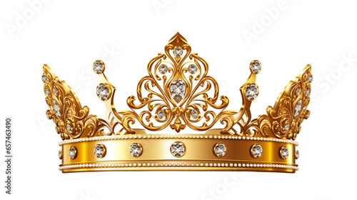 Gold Crown Vector Illustration. Isolated on white background