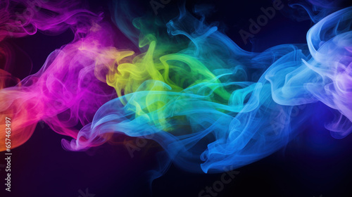 Colorful smoke on black background