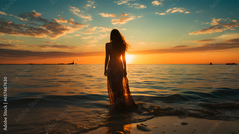 Fototapeta premium Silhouette on the Beach