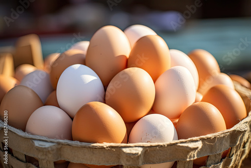 fresh eggs close up