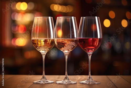 wine glasses in a restaurant