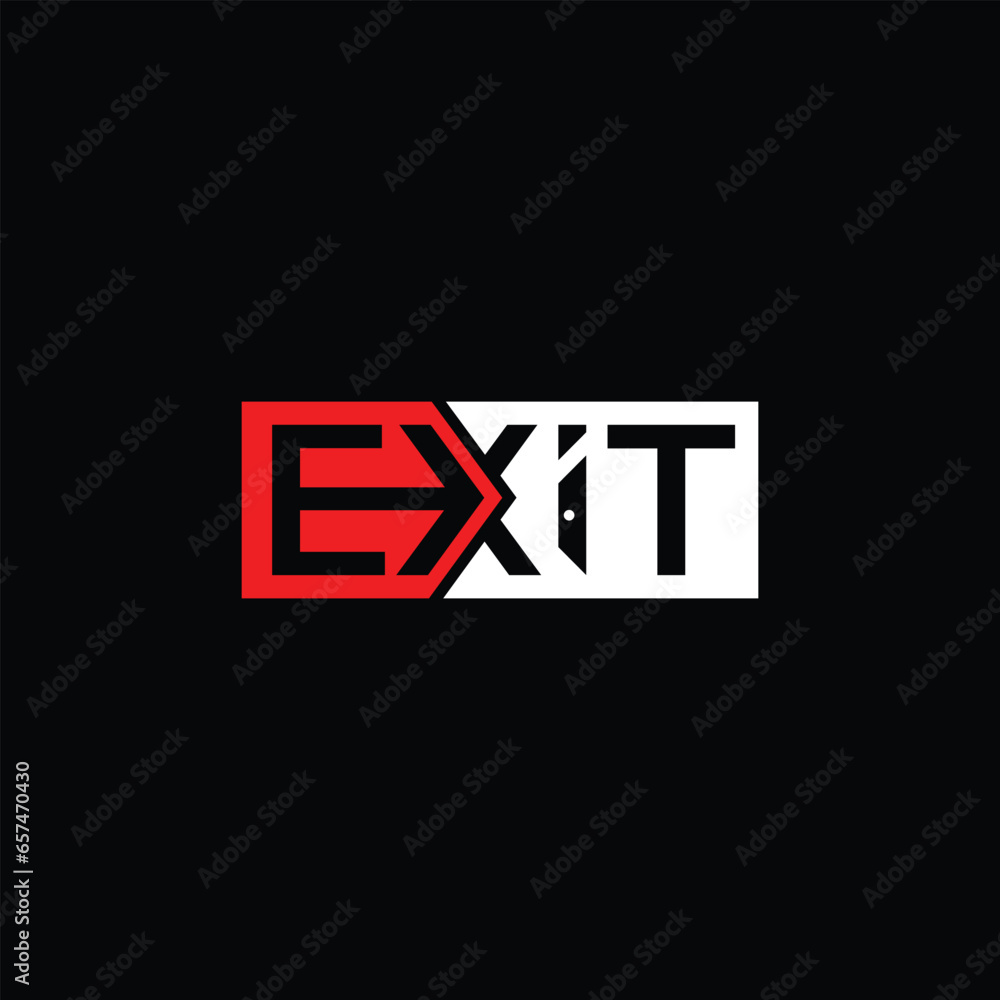 Creative Modern Minimalist EXIT Logo Design. Black and White Logo. Usable for Business Logo. Flat Vector Logo Design Template Creative Modern Minimalist EXIT Logo Design. Black and White Logo. Usable for Business Logo. Flat Vector Logo Design Template