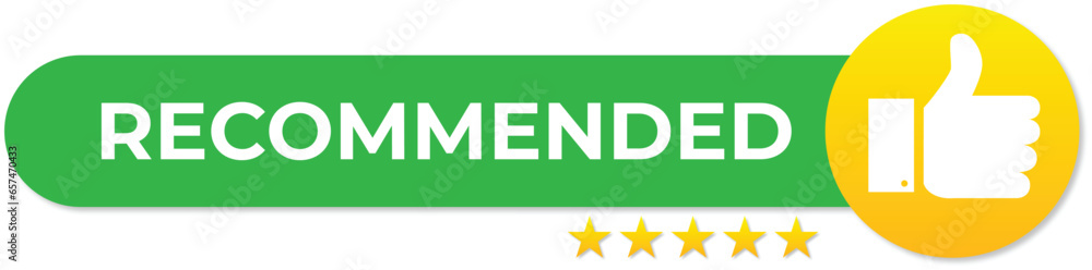 recommended sticker label on white background recommended sticker label on white background