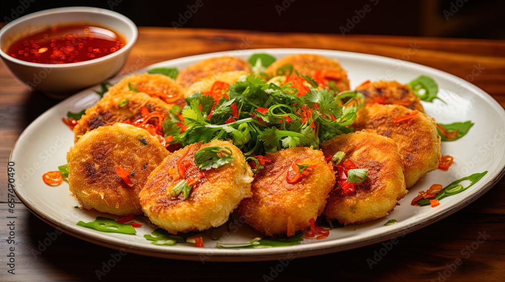 Thai fish cakes Tod Mun Pla,generative ai Thai fish cakes Tod Mun Pla,generative ai