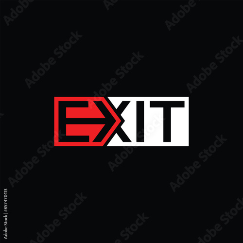 Creative Modern Minimalist EXIT Logo Design. Black and White Logo. Usable for Business Logo. Flat Vector Logo Design Template
