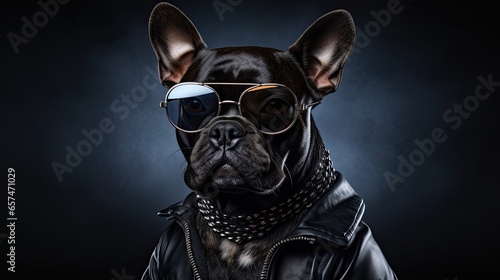 Dog posing as hip hop superstar