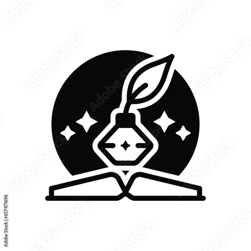 Black solid icon for biographies 
