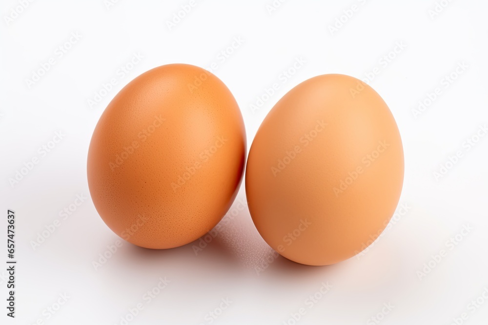 two eggs isolated on a white background