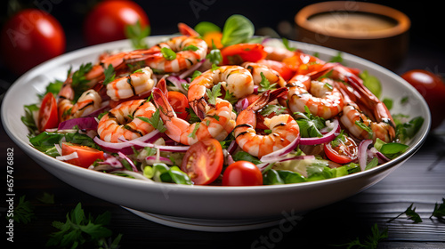 Salad with Shrimps and Assorted Vegetables