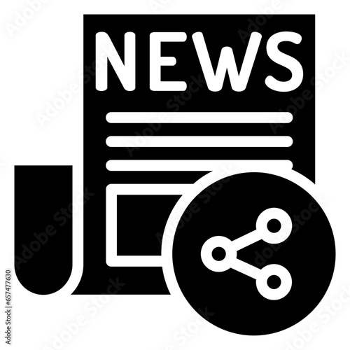 Solid News Paper share icon