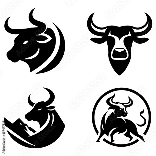 Bull Logo concept vector illustration black color
