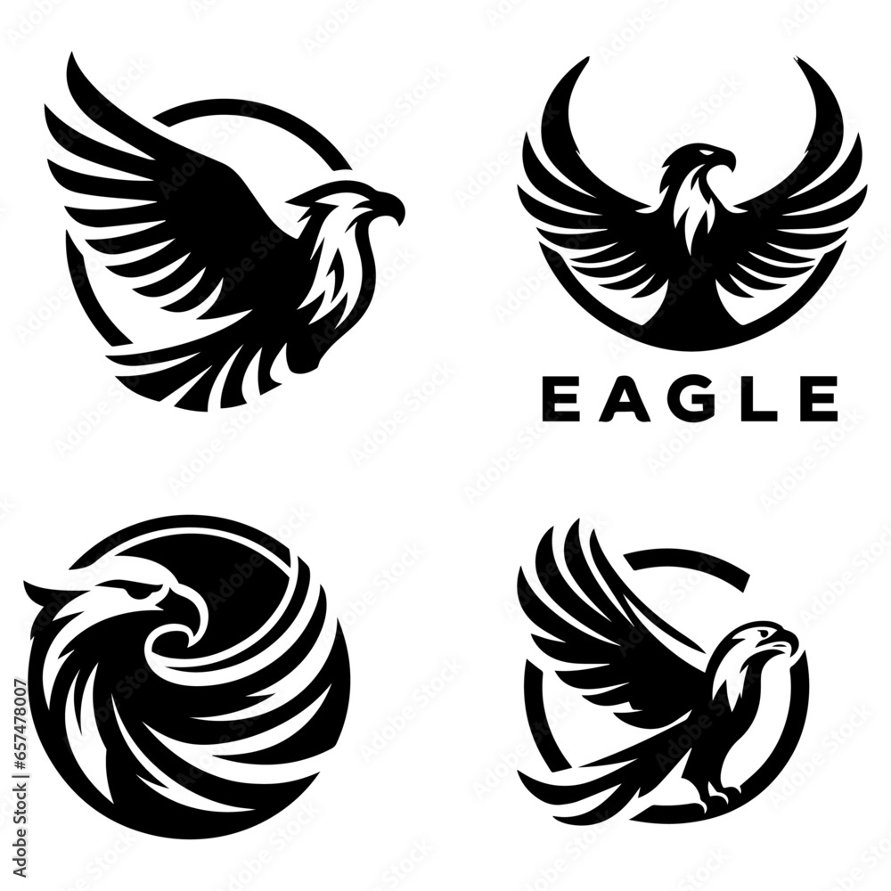 Obraz premium eagle logo concept vector silhouette