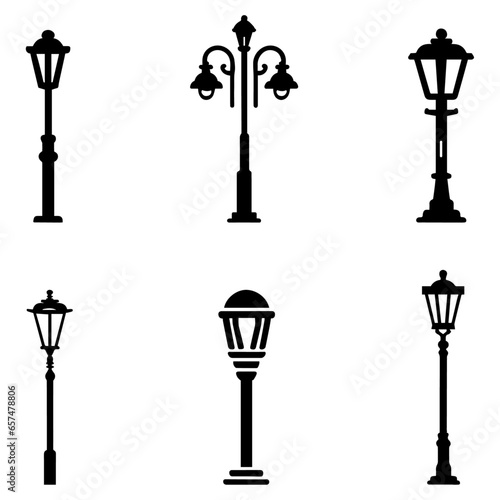 Street light icon silhouette illustration