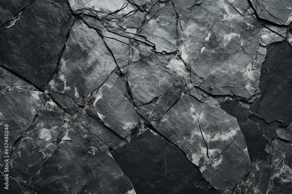 Close-up of Rough Cracked Mountain Surface: Black and White Rock Texture, Dark Gray Stone Granite Background for Design Close-up of Rough Cracked Mountain Surface: Black and White Rock Texture, Dark Gray Stone Granite Background for Design
