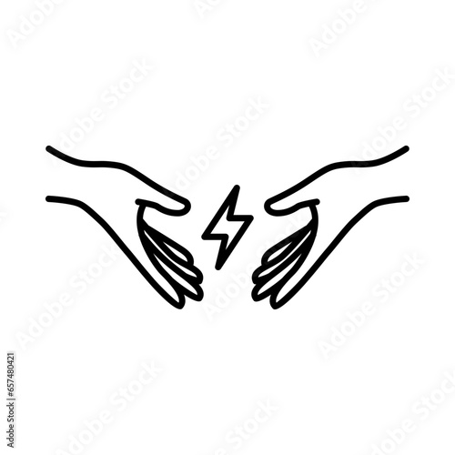 hands are presenting environmentally friendly electricity