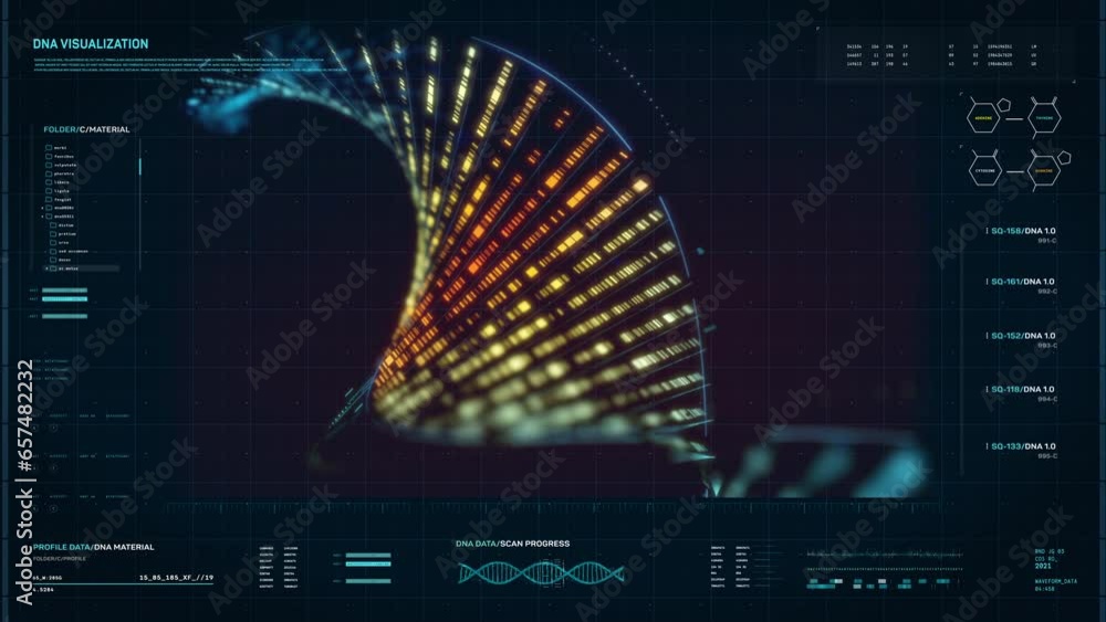 Vidéo Stock Molecular study of the human dna double helix. Studying the ...