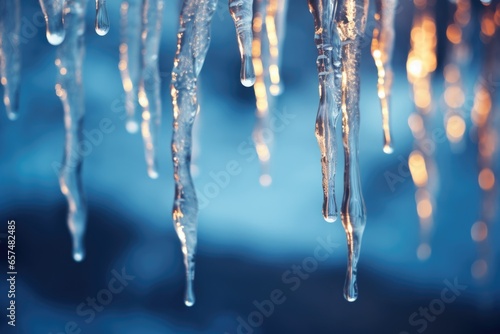 Icicles winter background